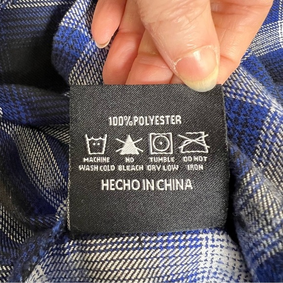 Dixxon Flannel Co. - "The Riot" Men's Small - Blue/Black/White Plaid - Picture 8 of 10